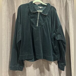 Madewell Forest Green Corduroy Zip-Up